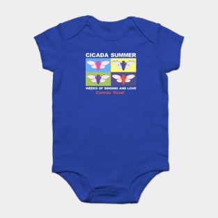 Cicada Summer Retro Theme Pop Art Meme Baby Bodysuit